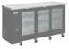 Hubert 168526 Back Bar Cooler, 21.6 cu ft, 72-3/4"W x 24-2/5"D x 36-1/4"H, Black, 3 Glass Doors 1 image
