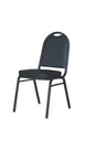 Hubert 40205 CenPro Stackable Chair, 285 lbs, 22"W x 19"D x 35"H, Padded Vinyl Seat, Plastic Back, Steel Frame, Lightweight 1 image