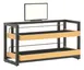 Hubert 79191 Display Stand, 30" x 13" x 24" Black Steel Frame with Maple MDF Shelves - 1/Each 1 image