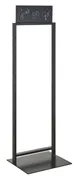 Hubert 90089 Display Tower with Sign, 23" W x 19-1/3" D x 71-1/10" H, Four Shelves, Black Steel Frame 1 image