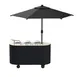 Steelite MGCOVC01VXBB - Oval Gelato Cart Cover with Vanilla Top, Black Finish, Mixed Materials, 1 per Case 1 image