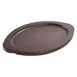 Winco CASG-10OUL Oval Sizzle Platter Underliner, Wood, 12¼" x 8½" x ¾" H, Contoured Handles 1 image