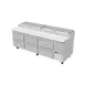 Asber APTP93 93" 3-Section Refrigerated Pizza Prep Table w/ 6 Drawers, 12 Pans 1 image