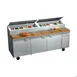 La Rosa Refrigeration 2093-PTB 93" 3-Section Refrigerated Pizza Prep Table w/ 3 Doors, 12 1/3 Size Pans 2 image