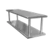 Advance Tabco PA-18-72-2 Double Tier Pass-Thru Shelf, 72"W x 18"D, 18/430 Stainless Steel, Bull Nose Front & Rear, Square Sides, 1-5/8" Tubing Post, Galvanized Hat Channel, 14" Shelf Height Difference 1 image