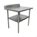 BK Resources CVTR5-2424 24" Open Base Work Table, Stainless Steel Base / 5" Backsplash 1 image