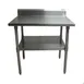 BK Resources CVTR5-3024 30" Open Base Work Table with Undershelf - 5" Backsplash / 16 Gauge Top 4 image