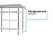 BK Resources CVTR5-3624 36" Open Base Work Table with Undershelf, 5" Backsplash / 16 Gauge Top 4 image