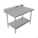 BK Resources CVTR5-4824 48" Open Base Work Table with Undershelf, 5" Backsplash / 16 Gauge Top 4 image
