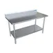 BK Resources CVTR5-6024 60" Open Base Work Table with Undershelf, 5" Backsplash / 16 Gauge Top 4 image