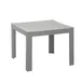 Grosfillex US089289 Outdoor Table, 21.5" Square UV Resin Top, 17"H Platinum Gray Resin Base with Molded Housing Legs 1 image