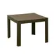 Grosfillex US089599 Outdoor Low Table, 21.5"W x 21.5"D x 17"H Square Resin Top, UV Resistant Fusion Bronze, 2-Place Setting, Secure Leg Housing 1 image