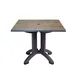 Grosfillex UT370742 Atlanta Outdoor Table, 32" x 32" Square Resin Top with UV-Resistant Textured Wood Grain, Aged Oak Finish, 28-2/5"H Balcony Pedestal Base, Umbrella Hole – Commercial Restaurant Patio Furniture 1 image
