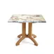 Grosfillex UT370815 Atlanta Outdoor Square Table, 32" x 32" x 28-2/5"H, Molded Melamine with Balcony Pedestal Base, Umbrella Hole, UV Resistant Resin, Textured Wood Grain Satin Finish 1 image