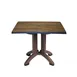 Grosfillex UT370816 Outdoor Square Table, 32" x 32" x 28-2/5"H, Molded Melamine with Balcony Pedestal Base, Umbrella Hole, UV Resistant Resin, Textured Wood Grain Satin Finish, Made in France 1 image