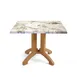 Grosfillex UT375815 Outdoor Square Table, 36" x 36" x 28-2/5"H, Molded Melamine Top with Balcony Pedestal Base, Umbrella Hole, UV Resistant Resin, Textured Wood Grain Satin Finish 1 image