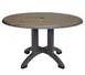 Grosfillex UT380742 Atlanta Outdoor Table, 42" Diameter x 28-2/5"H, Round Resin Top with Balcony Pedestal Base, Umbrella Hole, UV Resistant Textured Wood Grain Satin Finish, Aged Oak 1 image
