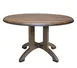 Grosfillex UT380816 Atlanta Outdoor Table, 42" Diameter x 28-2/5"H, Round Molded Melamine Top with Balcony Pedestal Base, Umbrella Hole, UV Resistant Resin, Textured Wood Grain Satin Finish 1 image
