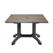 Grosfillex UT385742 Atlanta Outdoor Table, 48" x 32" x 28-2/5"H, Rectangular Resin Top with Pedestal Base, Umbrella Hole, UV Resistant, Textured Aged Oak Satin Finish 1 image