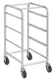 Hubert 42484 Kratos Mobile Lug Rack, 19"W x 26"D x 41"H, 3-Lug Capacity, 460 lb, 16-Gauge Aluminum, Freezer Safe, 5" Poly Casters, Ships Knock Down, NSF 1 image