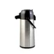 CAC China APGL-22PB Airpot, 2.2 Liter, Glass Lined, Push Button, Black Lid, Stainless Steel Exterior 1 image
