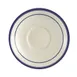 CAC China BLU-36 Blue Line Round Saucer, 4" Dia, Stoneware Ceramic, Blue Band/White Finish - 1 Dozen 1 image