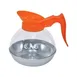 CAC China BVCD-64OR Coffee Decanter 64oz, Ergonomic Spout, Orange Handle, Polycarbonate Steel Base 1 image