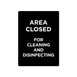 CAC China CCSN-CL7 Stanchion Sign - Double-Sided “Area Closed", White-On-Black, Plastic, 12" Width 1 image