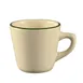 CAC China CES-1 Emerald Coffee Cup, 7 oz (3-1/2" Dia x 3" H) Ceramic, Emerald Rim, White Finish - 1 Dozen 1 image