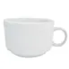 CAC China CRO-1-S - 8 oz Corona Coffee Cup, 3.5" Dia x 2.5" H, White Porcelain, Stackable - 1 Dozen 1 image