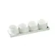 CAC China DT-SQ10 Tray & Bowl Set, 4 Porcelain Bowls 2" Ø, 9" Tray, White, Dishwasher Safe - Set 1 image