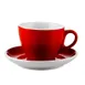 CAC China E-75-R Cup & Saucer Set, 7.5-oz Cup 3.6"x2.6" & 5.9"x1" Saucer, Porcelain Red, Safe - Set 1 image