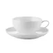 CAC China ENG-1 Cup & Saucer Set, 8" Cup 8 oz., 5-7/8" Saucer, White Porcelain, Dishwasher Safe - Set 1 image