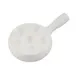 CAC China ESD-10-H Escargot Plate, 10" Round Porcelain, White, Dishwasher Safe, 6 Hole Handle - 1 Dozen 1 image