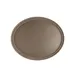 CAC China FGTO-2722BN Oval Non-Slip Serving Tray, 27" x 22", Fiberglass, Brown 1 image
