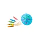 CAC China FPBU-P4 - 4" Bamboo Umbrella Food Picks, Assorted Colors, 4"-6" Length, Natural Bamboo, - 1/Pack 1 image
