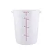 CAC China FS3P-8W Food Storage Container, 8 qt., Round, Polypropylene, White, BPA‑Free, NSF 1 image