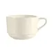 CAC China GAD-1-S Coffee Cup 7.5 oz (3.5" Dia x 2.5" H) Bone White Porcelain Stackable - 1 Dozen 1 image