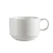 CAC China GBK-1-S 8‑Oz Porcelain Coffee Cup, 3½" Dia x 2⅜" H, Bone White, Dishwasher Safe - 1 Dozen 1 image