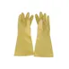 CAC China GLLX-2YM - Medium Reusable Latex Dishwashing Gloves, Yellow Embossed Texture, 1 Pair 1 image