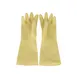 CAC China GLLX-2YS - Small Reusable Latex Dishwashing Gloves, Yellow Embossed Texture, 1 Pair 1 image
