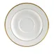 CAC China GRY-2 Round Saucer, 5-3/4" Dia x 3/4" H, Porcelain, Gold Band Super White Finish - 1 Dozen 1 image
