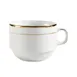 CAC China GRY-23 8‑Oz Porcelain Cup, 3.5" Dia x 2.625" H, Gold Band Finish - 1 Dozen 1 image