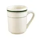 CAC China GS-17 Greenbrier Ventura 8‑oz Mug, 3.125" Dia x 4" H, Ceramic, Green Band/White - 1 Dozen 1 image