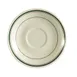 CAC China GS-36 Round Saucer 4" Dia x 3/4" H Stoneware Green Band Finish Dishwasher Safe - 1 Dozen 1 image