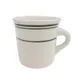 CAC China GS-38 8‑Oz Ceramic Mug, 3‑3/8" Dia x 3‑1/2" H, Green Band/American White Finish - 1 Dozen 1 image