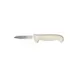 CAC China KSPC-31 Paring Knife, 3"L, Serrated, Stamped, High Carbon Stainless Steel, White Handle 1 image