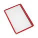 CAC China MCP1-58RD Menu Cover, 1-Pocket Booklet, 8-1/2" x 5-1/2" Clear View, Brass Corners, Red Trim 1 image