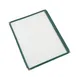 CAC China MCP1-911GN Menu Cover - 8-1/2" x 11" Vinyl Booklet, Green Trim, Brass Corners, Double‑Sided 1 image