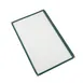 CAC China MCP1-914GN Menu Cover, 1-Pocket, 8-1/2" x 14" Legal Insert, Brass Corners, Green Trim 1 image